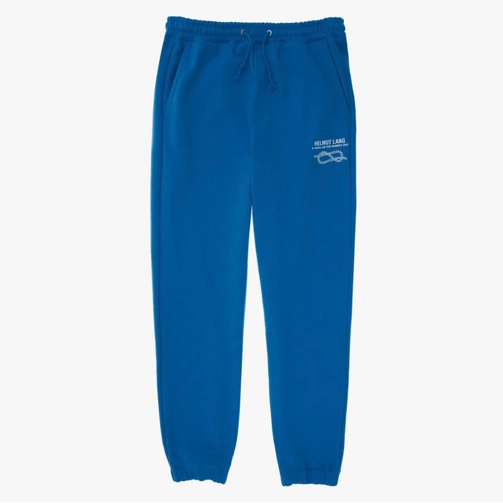Helmut Lang Knot Logo French Terry Jogger Sweatpants Blue Size M - Picture 8 of 11
